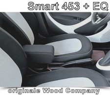 per Smart Fortwo Forfour New+ EQ  bracciolo REGOLABILE -TESSUTO nero automotive