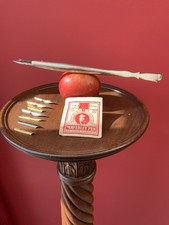 Antique Novelty Hand C 1900 Silver Long Dip Pen Beautiful Very Rare Spare Nibs