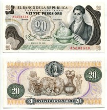 20 Pesos Oro Colombia /