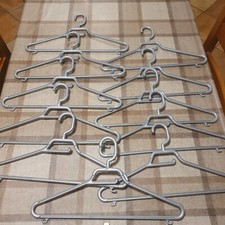 Lotto set stock grucce appendiabiti plastica grigio argento 11 pezzi