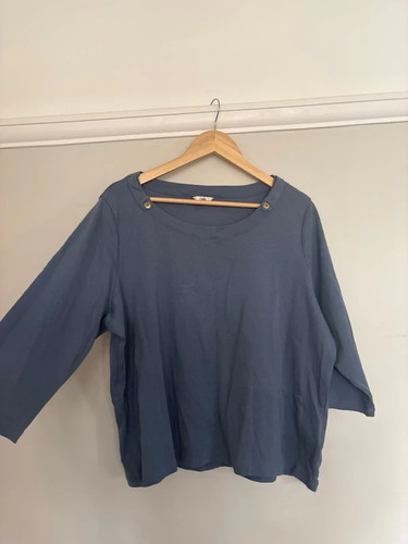 Top blu uk24 elasticizzato - top,