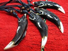 Collana uomo dente di squalo nero in osso - Men necklace bone black shark tooth