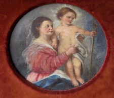 250506 Madonna con Bambino. Olio su tela dell’Ottocento di scuola napoletana