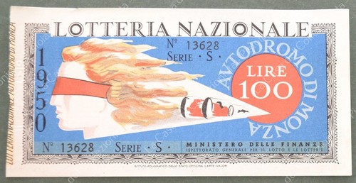 Lotteria monza 1950 - lotteria, 1950.