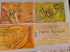 Biglietti PAPA ROACH Milano 2001 & 2006 autografato +  Slipknot e Trivium autogr