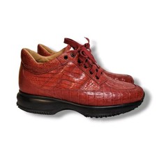Hogan Red Croc Embossed