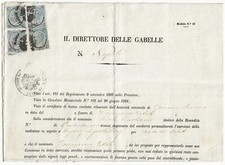 1865 Regno d'Italia - Raro uso fiscale valori 20 c. ferro di cavallo I tipo