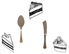 GOTTINGHEN - SET COPPIA POSATE DOLCE - STRUTTURA ACCIAIO INOX 18/10 + ORO 24 KT