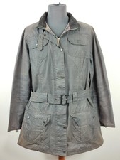 Giacca Barbour Unisex con cintura nera utility mac UK18 tg.48 - Black Waxed U...