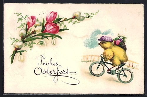 Cartolina pulcini pasquali - cartolina,