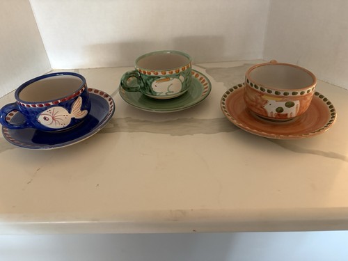Set tazze piattini - 3, vietri