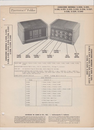 Sams 1949 concord amplifier - 1949,