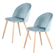 Set di 2 Sedie da Pranzo sedia da cucina Imbottite Design Nordico Velluto Verde