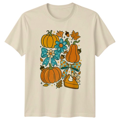 Shirt retrò fiocco zucca - t-shirt,