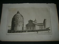 1835 INCISIONE BULINO PISA