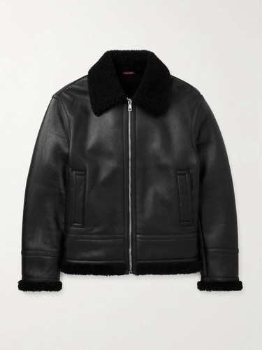 46it gucci black shearling - black,