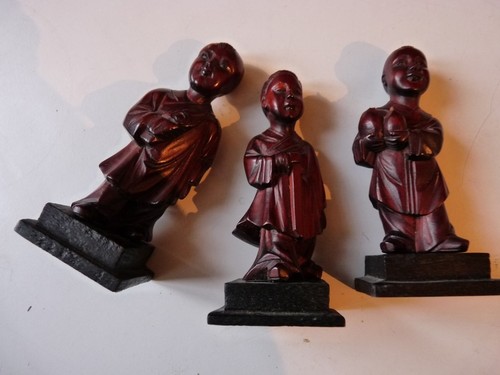 Tre antiche statuette legno - tre,