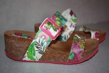 DESIGUAL Sandales Cuir Fleuri Taille 38 TBE