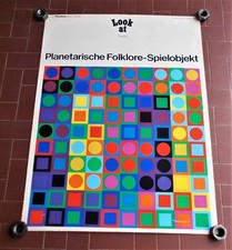 Manifesto VICTOR VASARELY Planetarische Folklore Spielobjekt 1969 - Poster 67X90