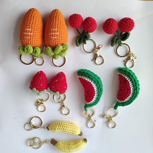 Portachiavi frutta uncinetto - portachiavi,