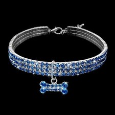 Bling collare per cani S blu