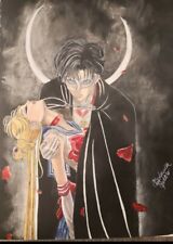 Cartoncino acrilico e pastelli- Sailor Moon e Milord