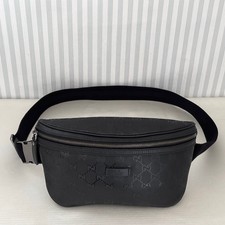 GUCCI GG Imprime 233269 Marsupio Vita Marsupio Tracolla Nero Tela Pelle Italia