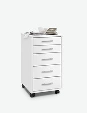 Cassettiera su rotelle e con 5 cassetti FORNOVO in laminato, LAP 33x63,5x38 cm