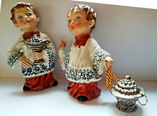 COPPIA BAMBINI BIMBI CHIERICHETTI *CERAMICA di CAPODIMONTE ORIGINALE *N CORONATA
