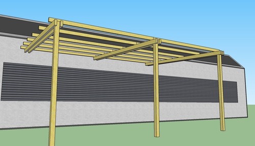 Pergola addossata 4x5 legno - pergola,