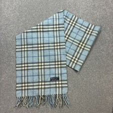 Sciarpa Burberry London 62x11 pollici blu Nova check 100% lana di agnello made England