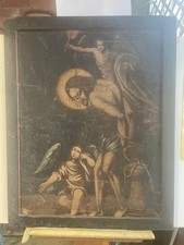 Olio su tela Cristo alla
