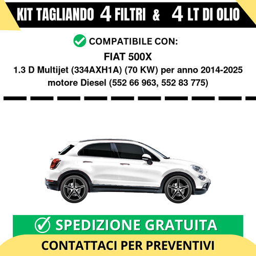 Tagliando per fiat 500x - tagliando, 1.3