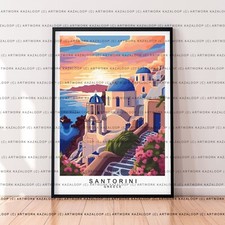 Poster Santorini Grecia Vista