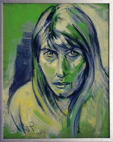 Ritratto donna verde - donna, in