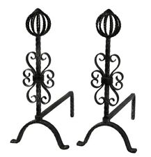 Alari in ferro battuto per caminetto a legna