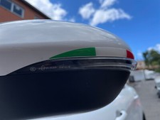 2 Adesivi 3D Resinati Alfa Romeo Tricolore  specchi retrovisori Stelvio Giulia
