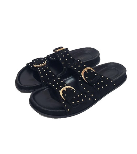 Sandali piatti zara neri - neri, pelle