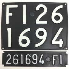 VECCHIA TARGA IN PLASTICA AUTO D’EPOCA FIRENZE FI ITALIA VINTAGE ANNI 60 - 70