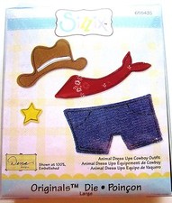 Abito da cowboy Sizzix Originals Die for Animal Dress-ups 655435 cappello sciarpa pantaloni