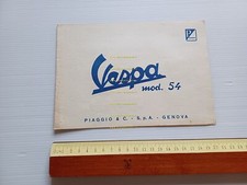Piaggio Vespa 125 farobasso 1954 depliant italiano originale
