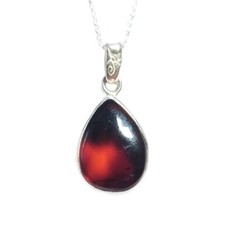 Dije de ambar rojo con plata