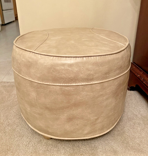 Pouf vintage mcm beige rotondo - vintage,