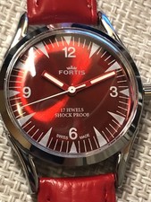 Fortis, vintage anni 60/70, ricondizionato, con bellissimo quadrante rosso