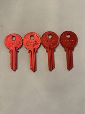 4 Armadio/ufficio/GM IGN.La chiave in alluminio IN1 ROSSO vintage anni '50 vuota aka 1054F