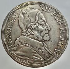 ROMA - INNOCENZO XII 1691-1700 -AG/ 1/2 MEZZA PIASTRA AN. V  RARA ! EX MONTATURA