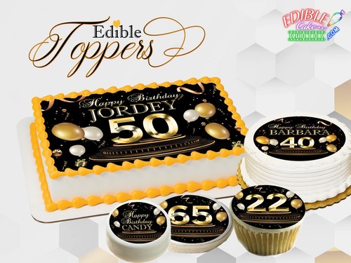 Cake topper compleanno - nero, e