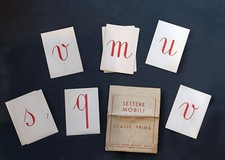 Lettere mobili x scuola. Fabbri Editori. Cartoleria didattica alfabeto anni '50.