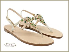 Sandali da donna bassi in cuoio artigianali gioiello infradito capri positano