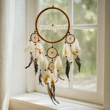 Acchiappasogni con Piume Artigianale – Ø 17 cm Lunghezza 55 cm –0109251403